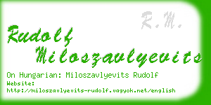 rudolf miloszavlyevits business card